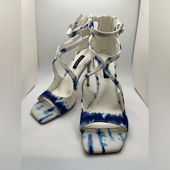 Nine West Stylish Blue and White Women's Heels - Picture 1 of 14